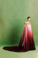 Dusk Rose Ombre gown by Le Thanh Hoa featuring flowing fabric and elegant design, perfect for formal occasions.