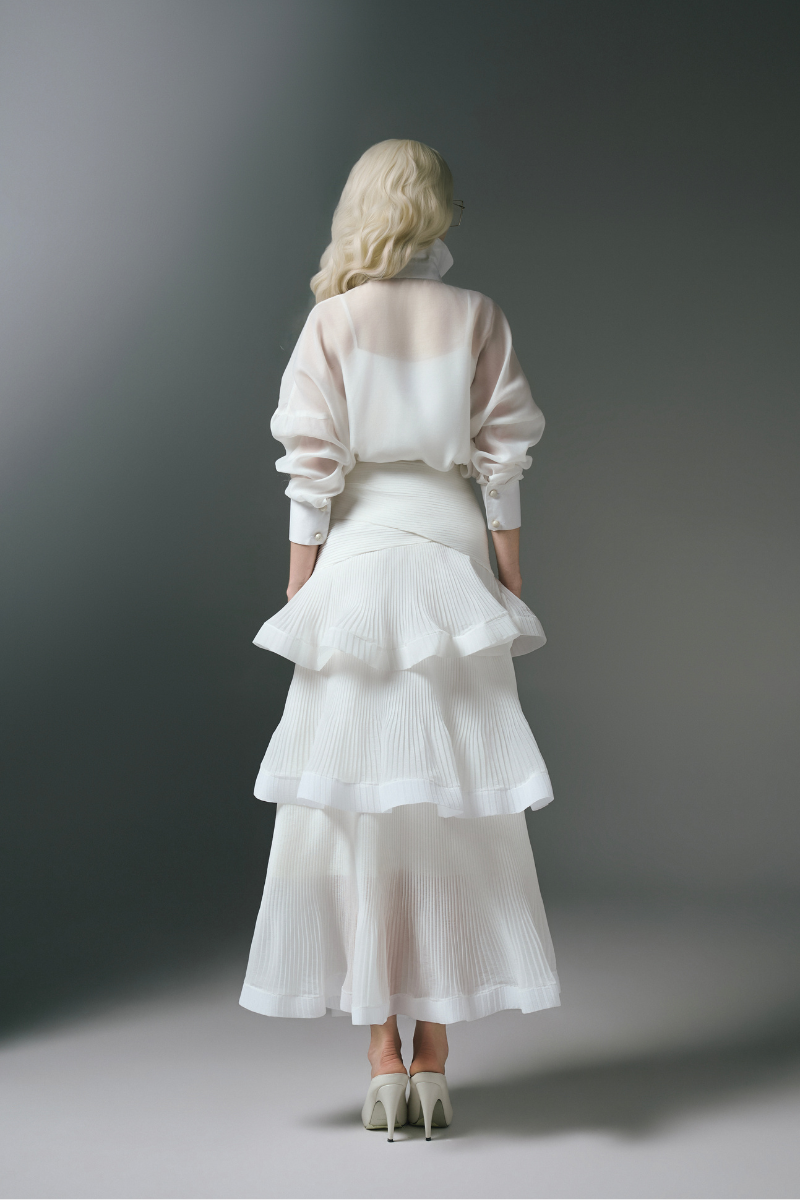 White Plan Shelton Set co-ords with matching top and pants, featuring a sleek, modern design for stylish everyday wear.