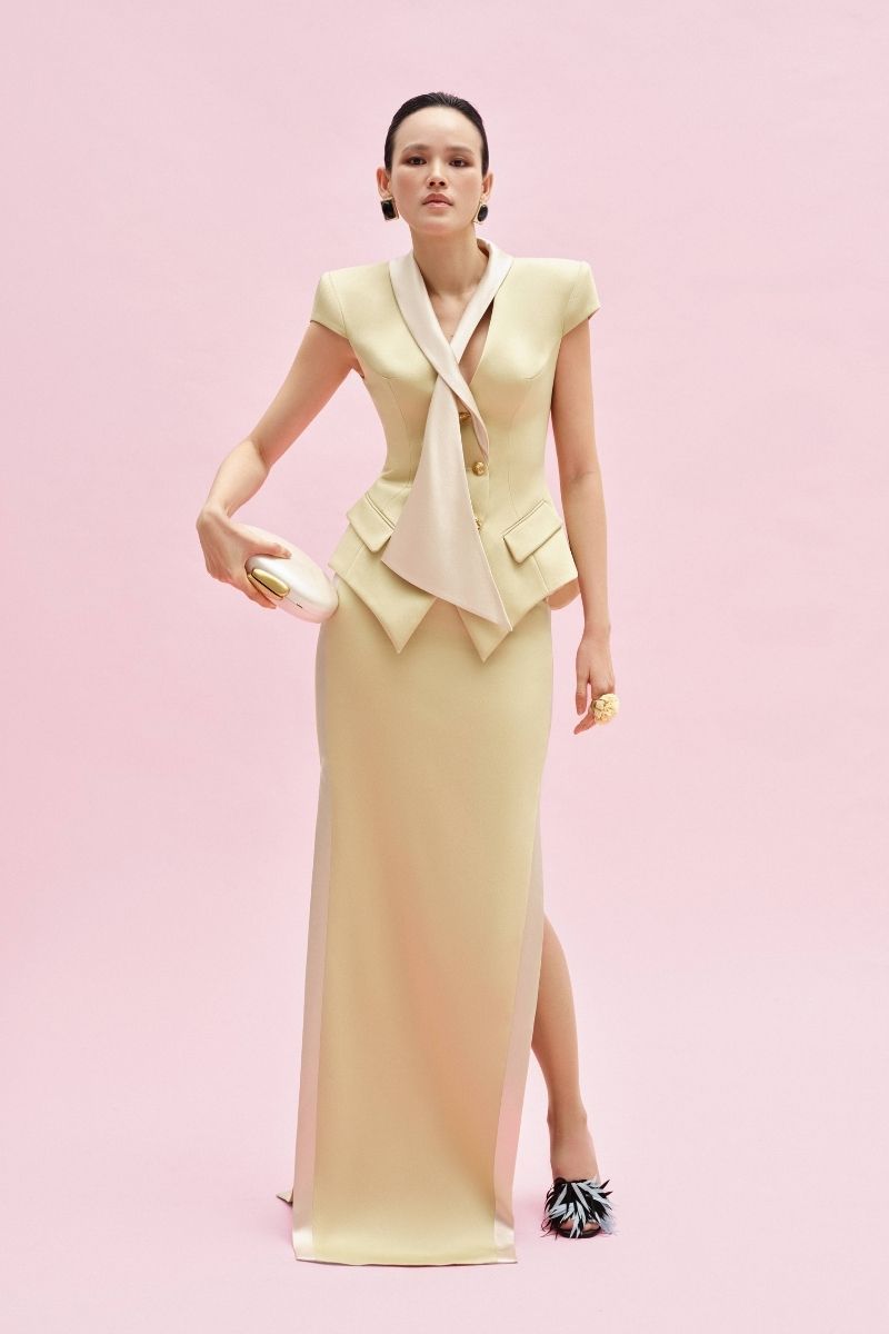 Jenny K Tran Sheringham blazer jacket in classic tailored style with a sleek fit and structured lapels.