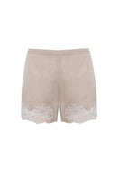 Bocan Couture Georgia Beige cami and shorts pajama set, soft fabric, beige color, perfect for comfortable sleepwear.