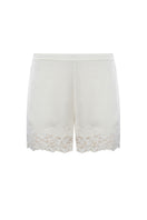 Bocan Couture Georgia off-white pajama cami and shorts set, soft fabric, relaxed fit, ideal for comfortable sleep or lounging.