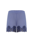 Bocan Couture Luna Silk lilac pajama cami and shorts set, soft silk fabric, lilac color, perfect for comfortable sleepwear.