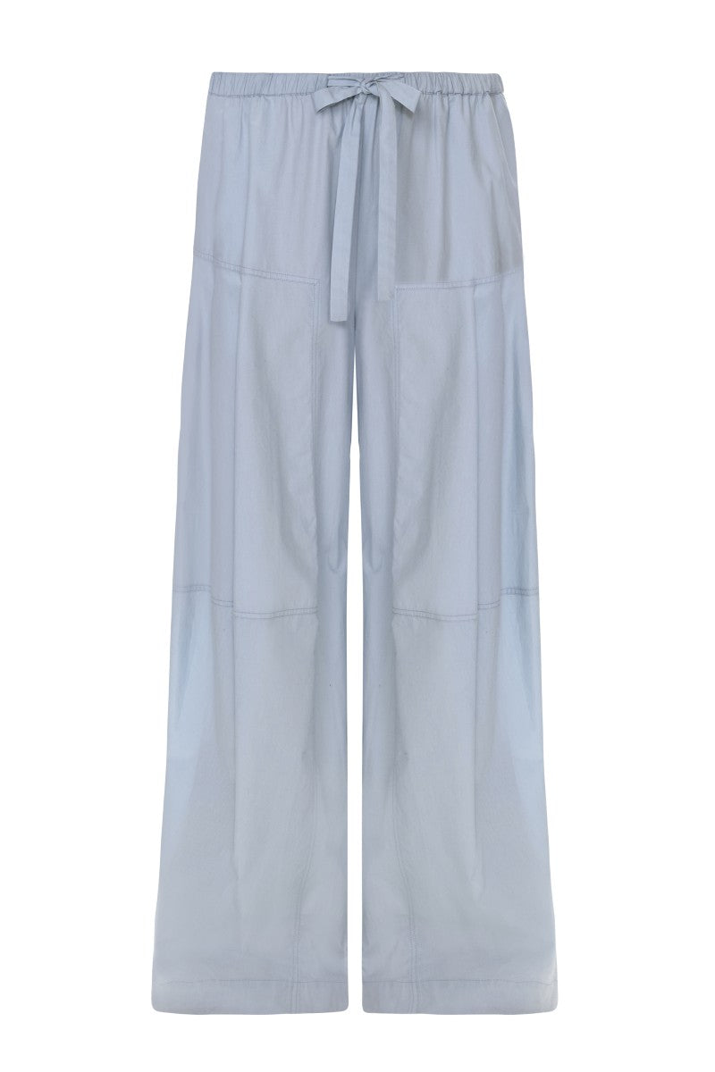 Rebecca Taylor Siena Poplin Pant in seafoam green, tailored pants with a relaxed fit and clean design.