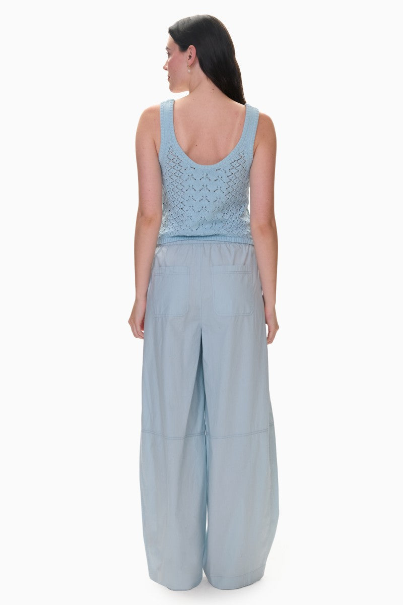 Seafoam Siena Poplin Pant by Rebecca Taylor, showcasing lightweight, tailored women’s pants with a relaxed fit and clean design.