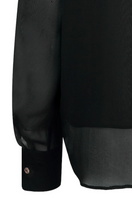 Black Sienna blouse by Lorena Saravia, featuring a stylish back design, perfect for chic tops and casual or dressy outfits.