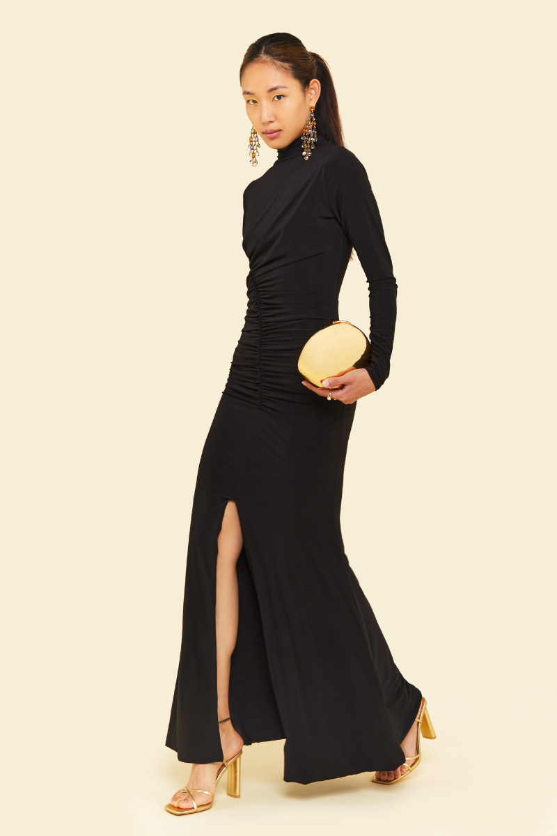 SILENE MAXI DRESS IN BLACK - CULT MIA
