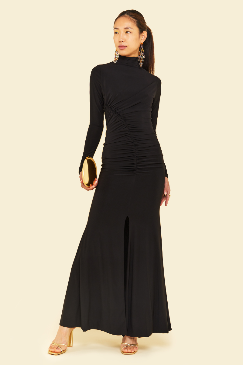 SILENE MAXI DRESS IN BLACK - CULT MIA