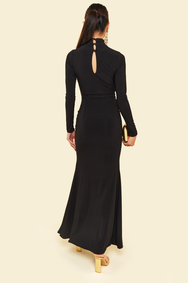 SILENE MAXI DRESS IN BLACK - CULT MIA