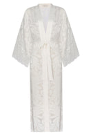 Silky Charlotte robe by Bocan Couture, elegant satin robe with a smooth, shiny finish, displayed hanging on a white background.