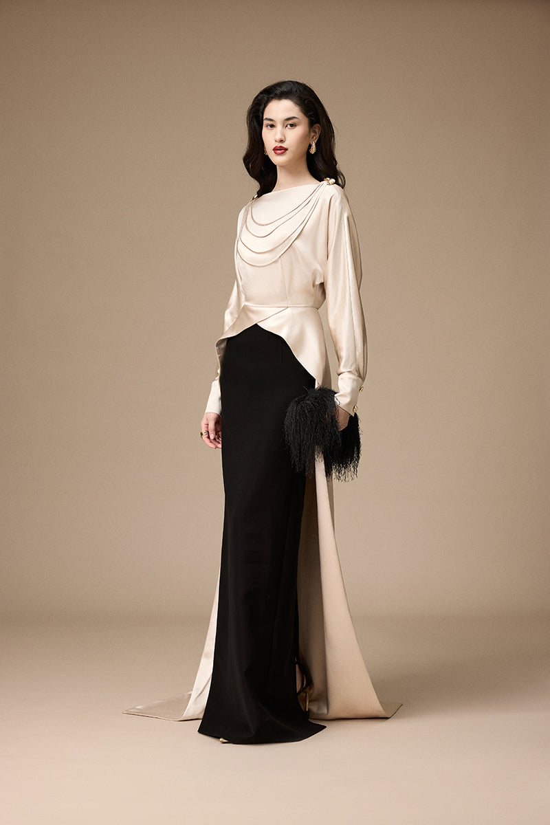 ROBE SILVA NOIR-BEIGE