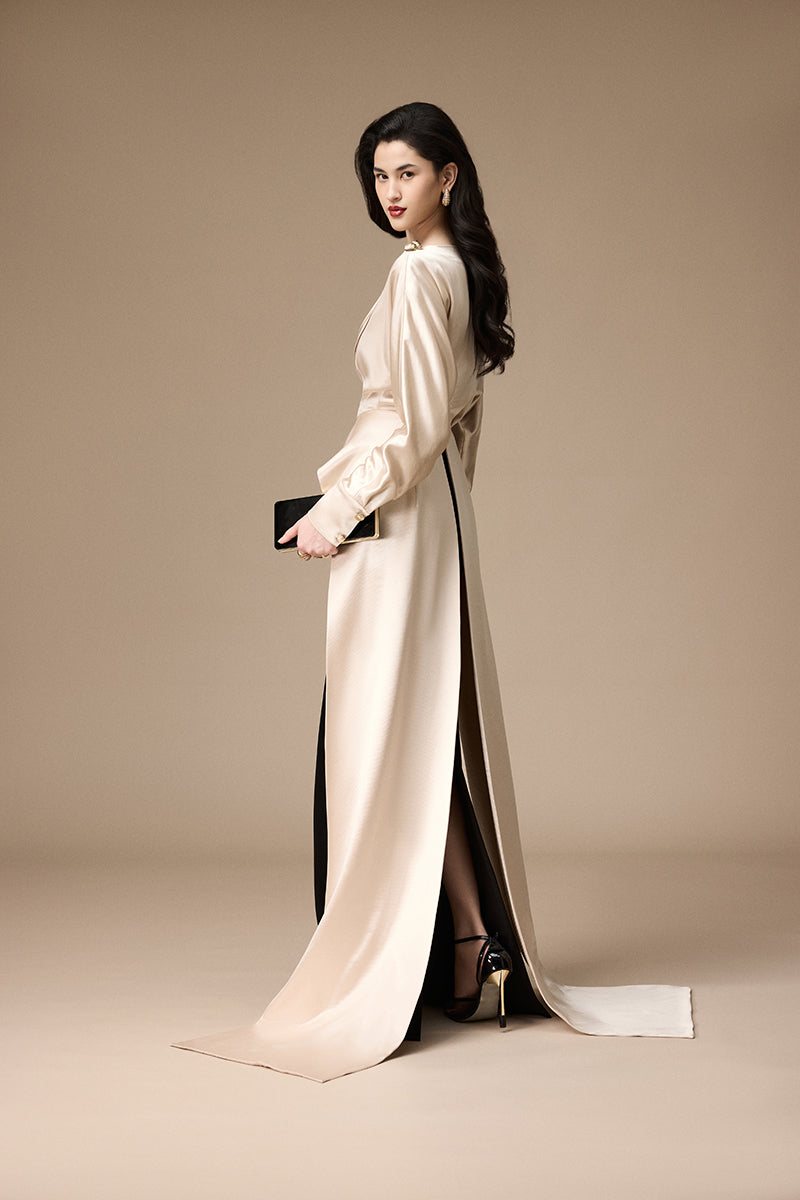 ROBE SILVA NOIR-BEIGE