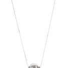 Silver and glass half-sphere necklace by MAZ Manuela Álvarez featuring a sleek silver chain and a glossy glass pendant.