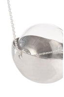 Silver and glass half-sphere necklace by MAZ Manuela Álvarez featuring a sleek silver chain and a glass half-sphere pendant.