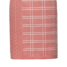 Soft pink checked knit mini skirt by Liya, featuring a cozy, stylish design with a fitted waistband and classic check pattern.