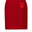 Red mini skirt from Liya featuring a fitted design and stylish length, perfect for casual or dressy outfits.