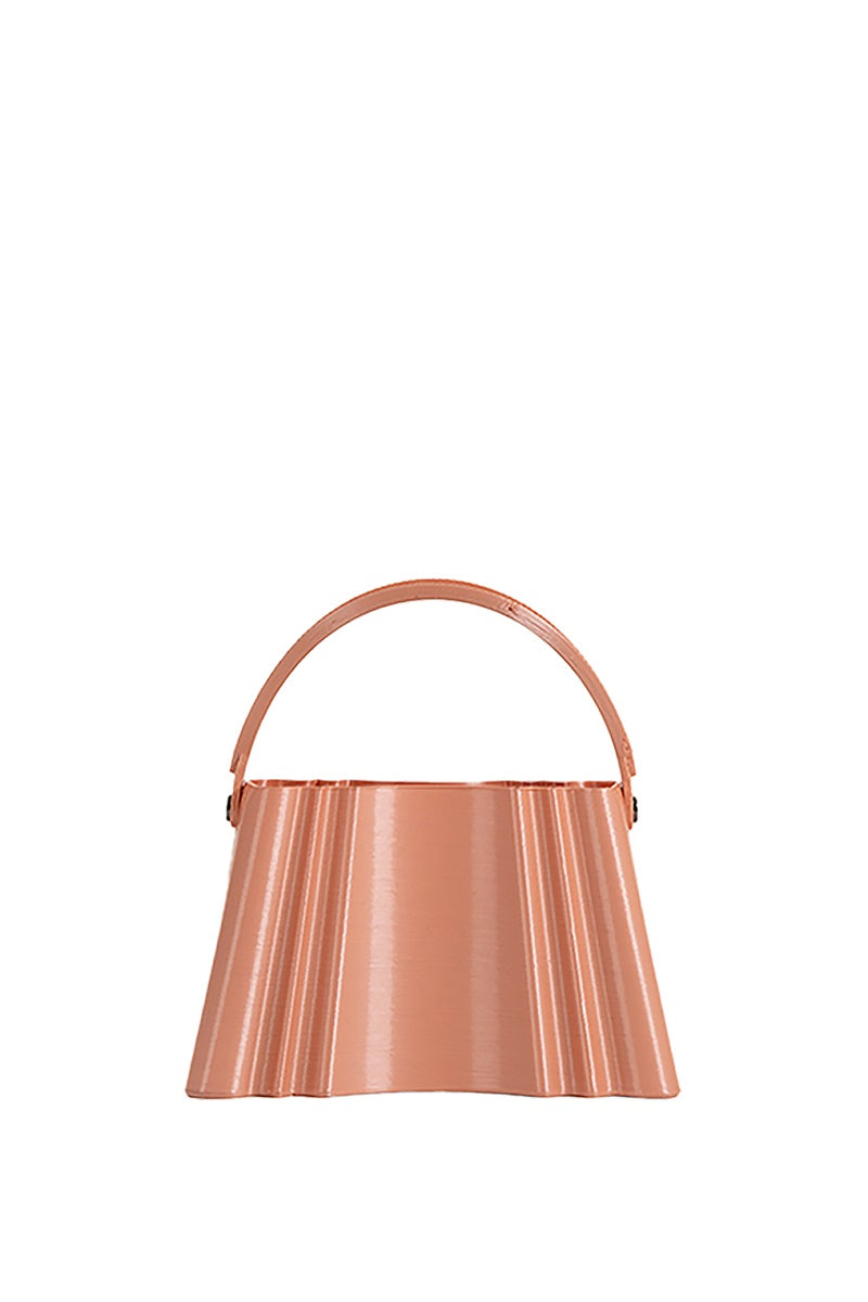 Touchless champagne silk clutch bag with elegant design, perfect for evening events and special occasions.