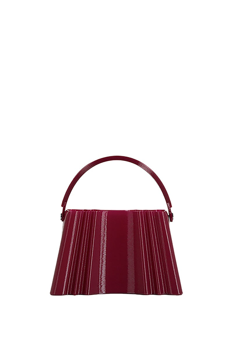 Touchless Plum Silk Clutch with elegant design, featuring smooth silk fabric and stylish clasp closure.