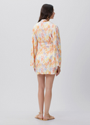 Maliluha Soleil Caftan cover-up in vibrant fabric, flowing design with wide sleeves and intricate patterns, perfect for beachwear.