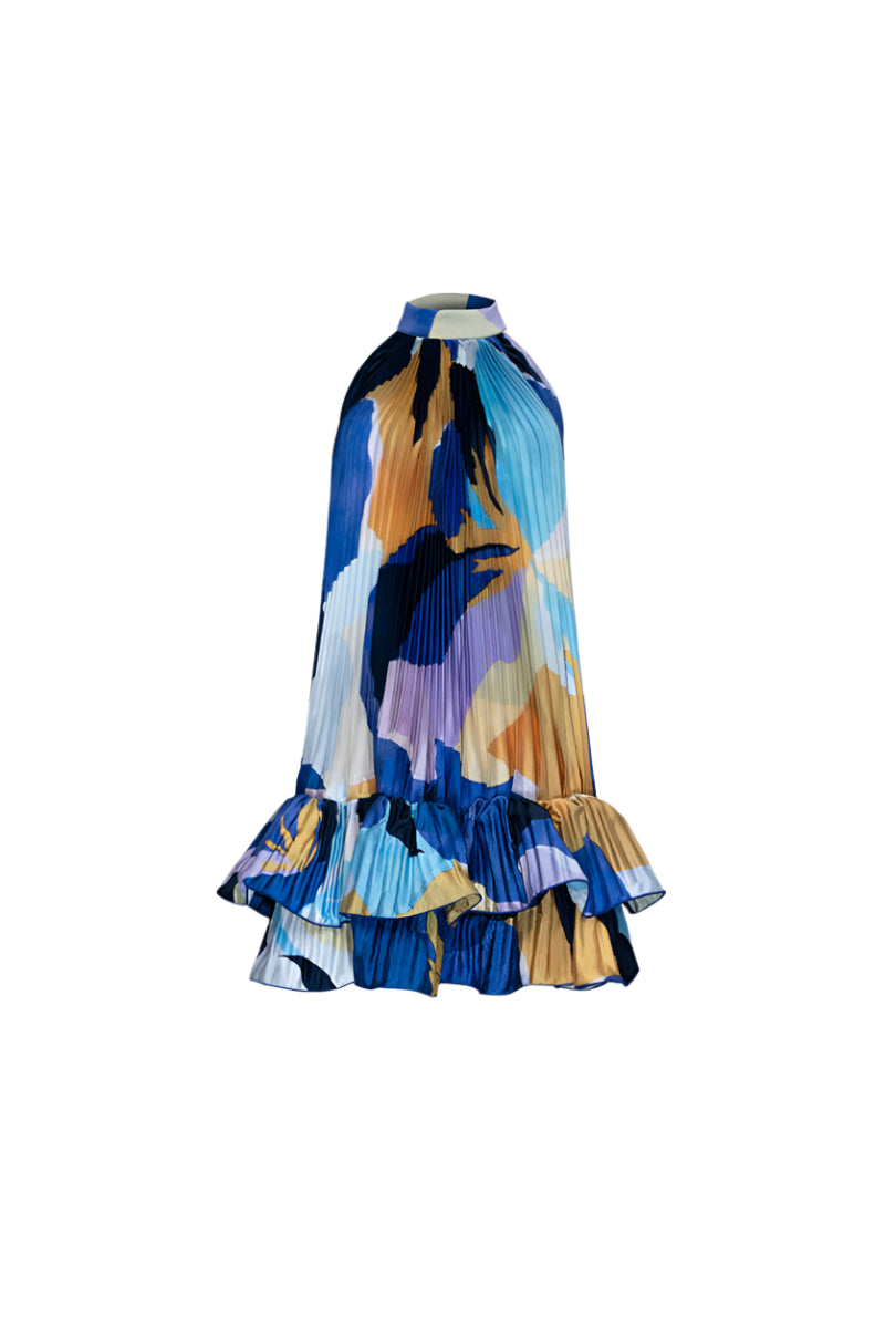 SOLEIL MINI DRESS IN BLUE CALYPSO - CULT MIA