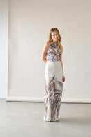 Tinta Latina Solei pants in ivory print, stylish and comfortable women's pants with vibrant pattern and relaxed fit.