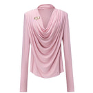 Jenny K Tran Soniq top in baby pink, stylish women's blouse with long sleeves and a soft, comfortable fit.