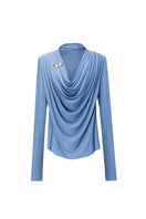 Jenny K Tran SONIQ top in blue, stylish women's sleeveless blouse with a modern design and vibrant color.