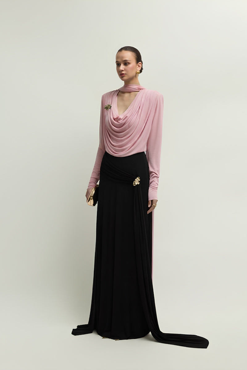 Jenny K Tran Soniq Top in baby pink, a stylish women's tops with soft fabric and casual fit, perfect for everyday wear.