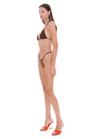Selia Richwood LIA Brown Bikini featuring a stylish, adjustable bikini top and matching bottoms for a fashionable beach look.
