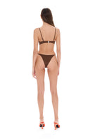Selia Richwood Amy Brown bikini with triangle top and matching bottoms, featuring a stylish, minimal design perfect for beachwear.