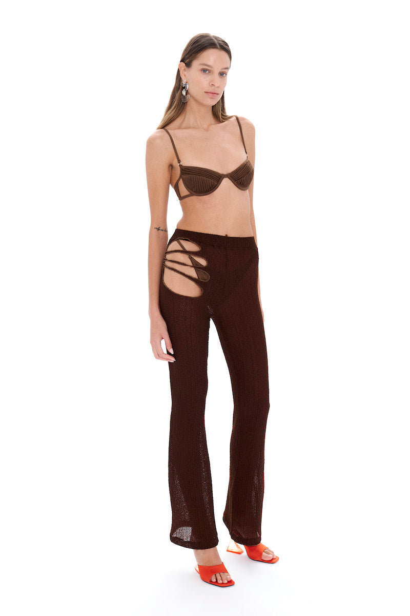 Selia Richwood Lily Trousers, stylish pants with a tailored fit, shown in a neutral color on a model.