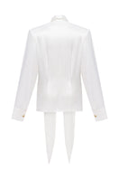 White YAPRAQ blouse shirt by PODYH featuring a classic, elegant design with a tailored fit and long sleeves.