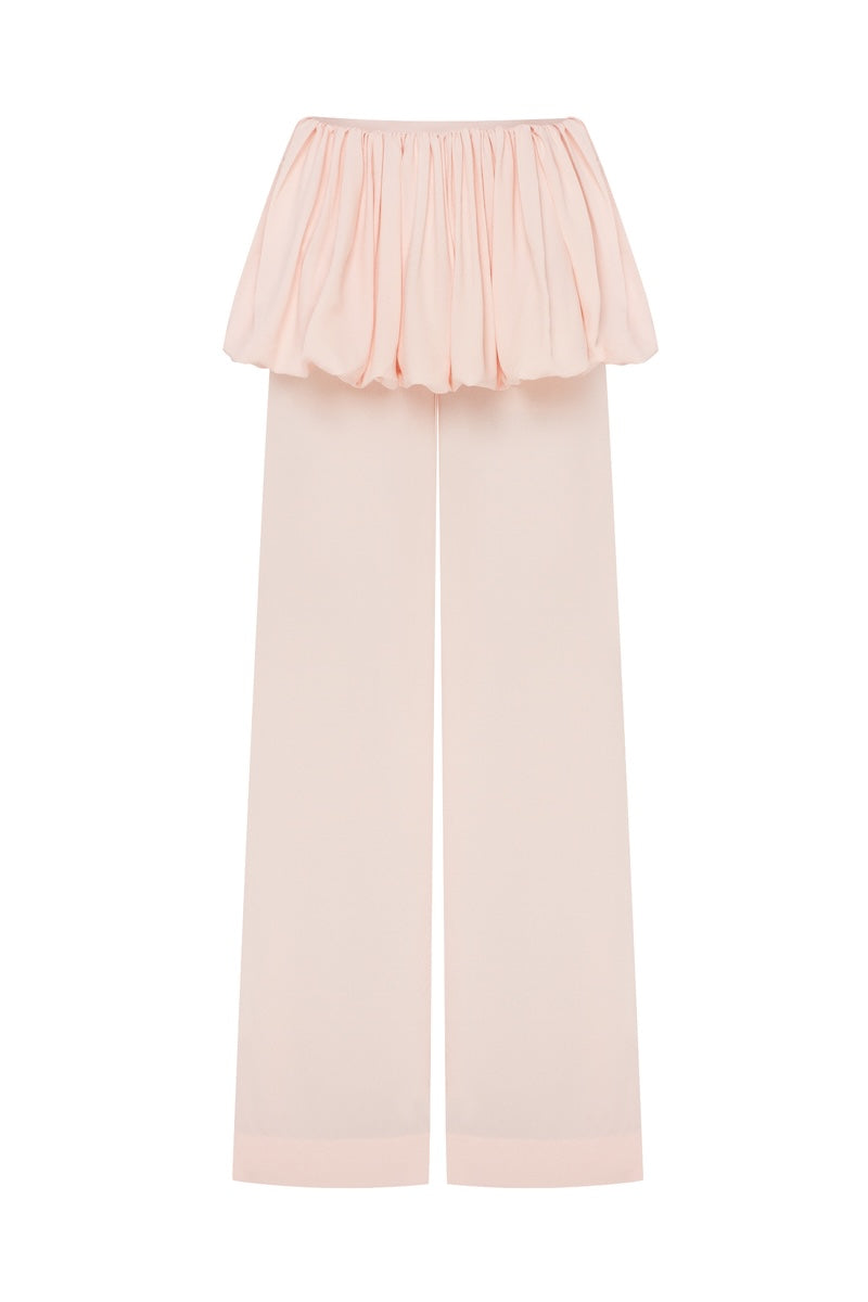 Podyh Minaret Pink Pants displayed on a model, featuring a stylish and comfortable design perfect for casual wear.