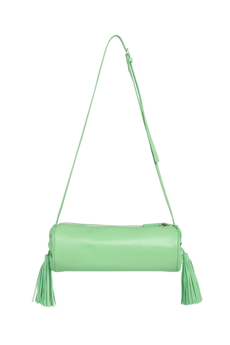 Green Podyh Puskul shoulder bag with adjustable strap and spacious interior, stylish accessory for everyday use.