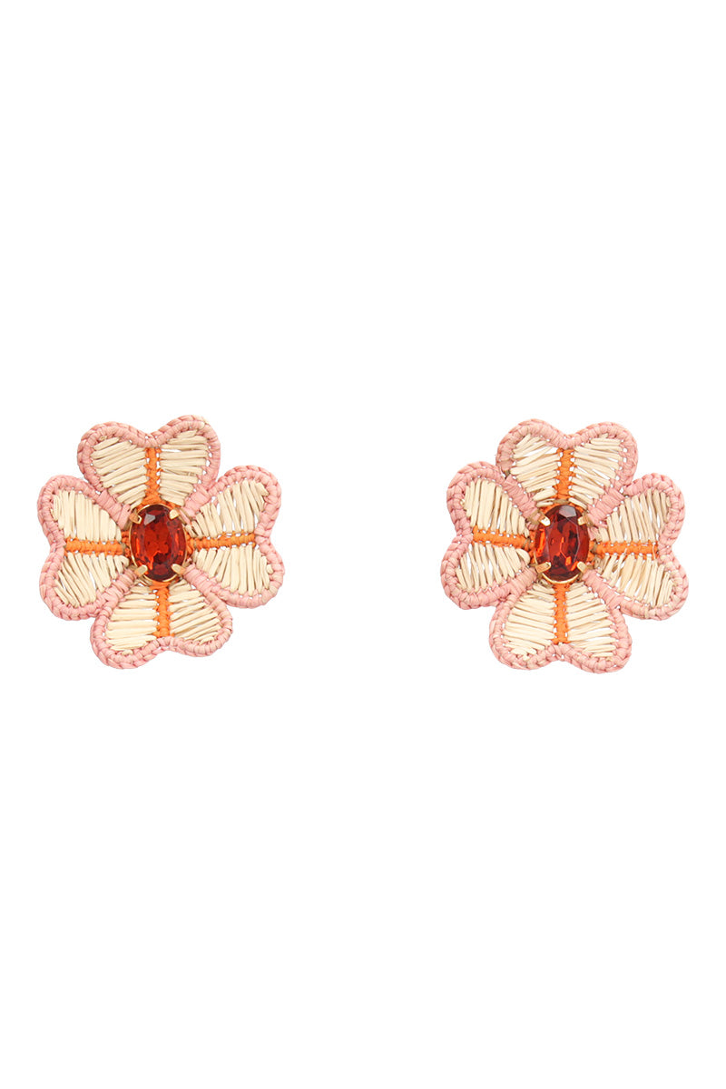 FLORA EARRINGS IN PINK NATURAL