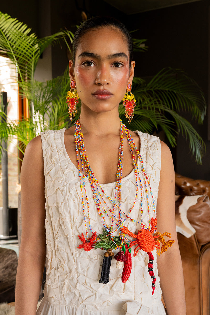 PALM NECKLACE IN GREEN
