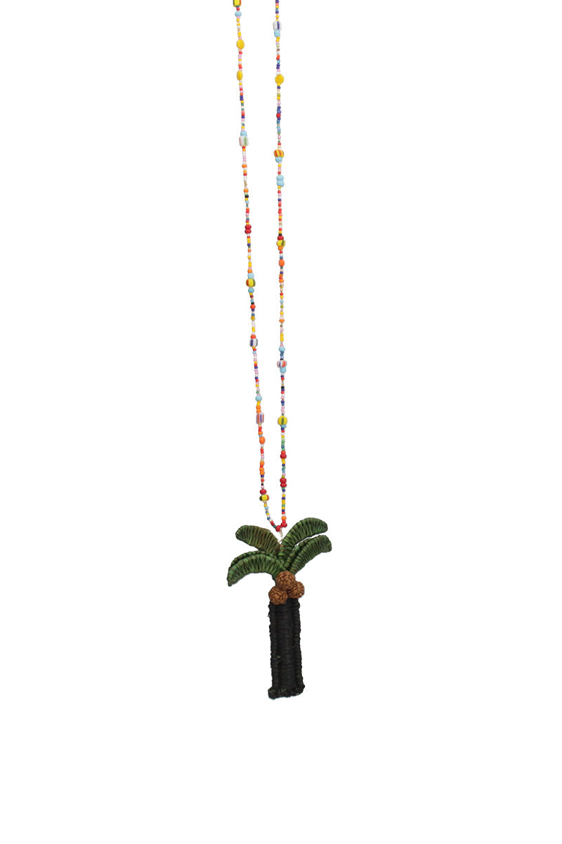 PALM NECKLACE IN GREEN