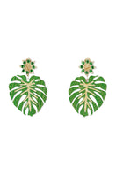 Green Mercedes Salazar Selva earrings featuring vibrant, handcrafted earrings with bold, colorful design and intricate detailing.