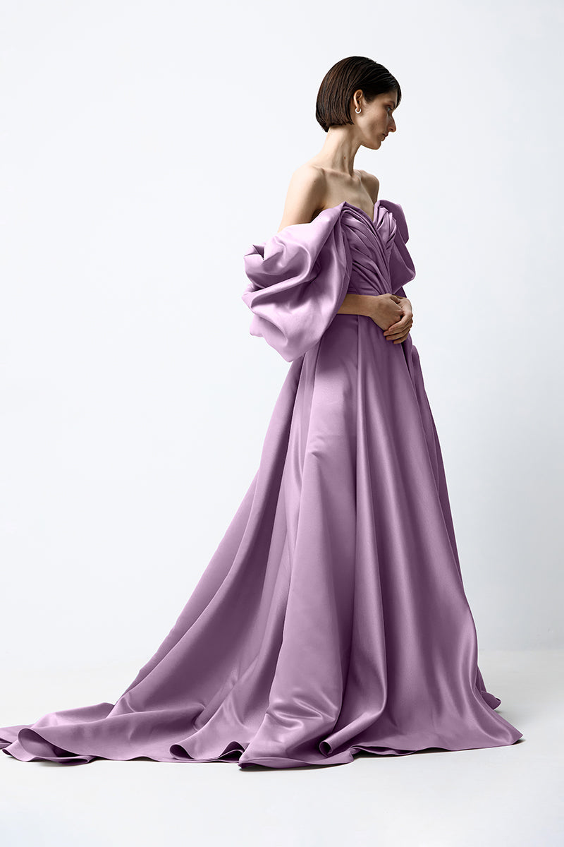 VOLUME SCULPTED DRESS IN LAVENDER - CULT MIA