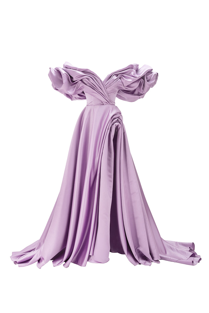 VOLUME SCULPTED DRESS IN LAVENDER - CULT MIA