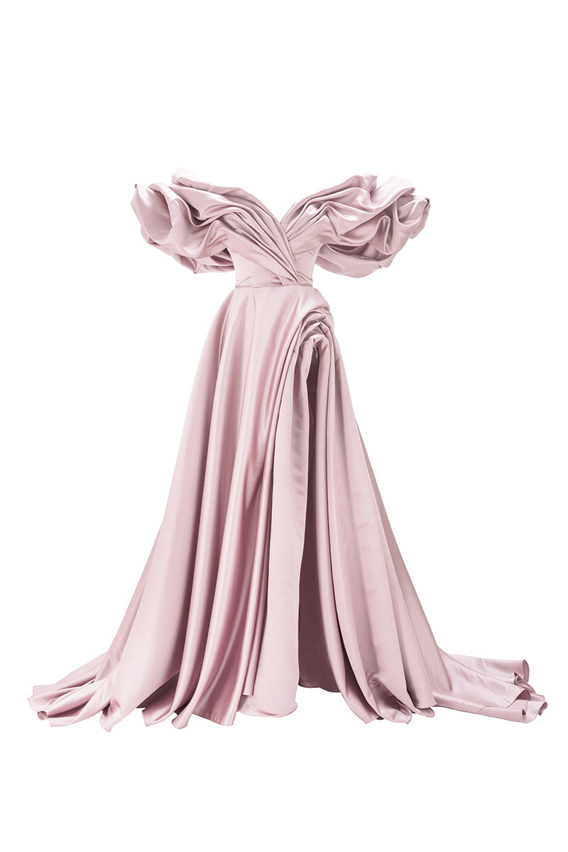 VOLUME SCULPTED DRESS IN PINK POWDER - CULT MIA