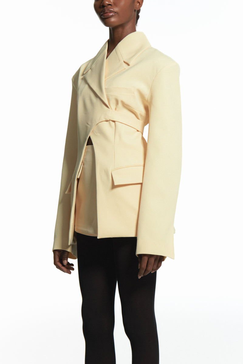 TAILORED COSMIC YELLOW SUIT JACKET - CULT MIA