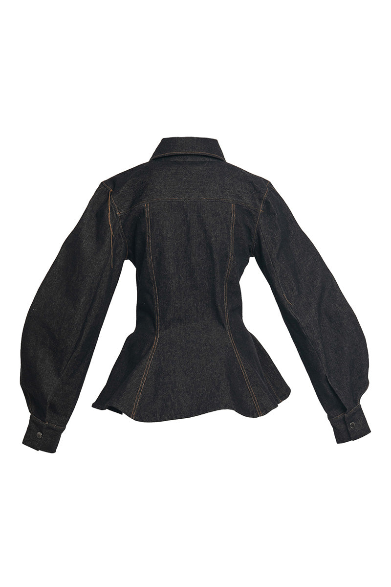 CINCHED DENIM JACKET - CULT MIA