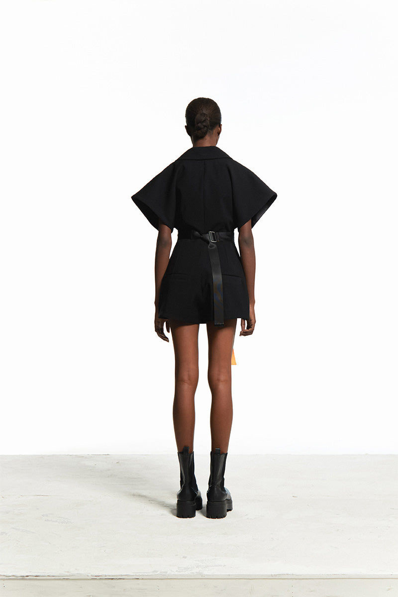 BLACK TAILORED JUMPSUIT - CULT MIA