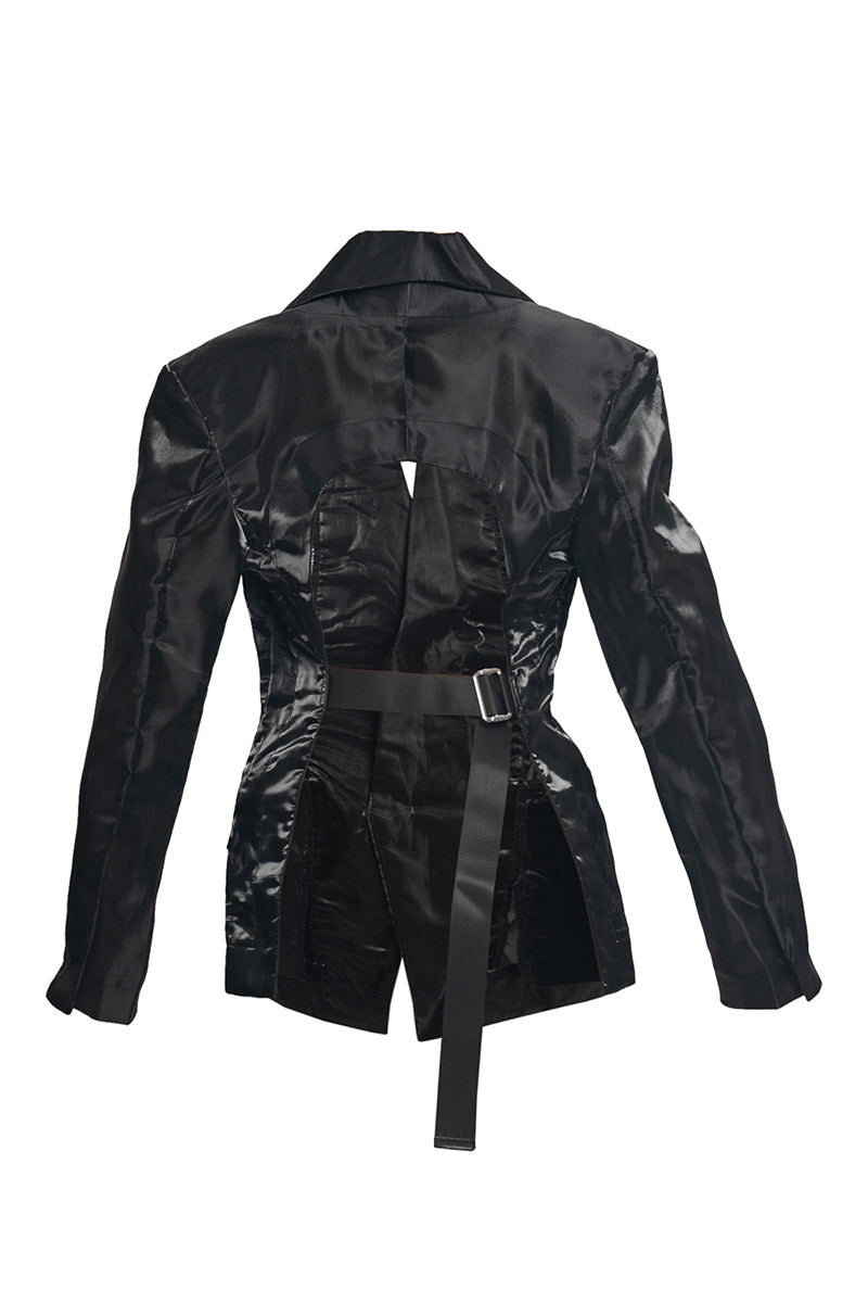 TAILORED ORGANZA SUIT WITH BLURRED LILY PRINT - CULT MIA