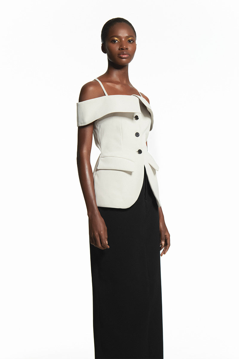 TAILORED FOG TOP WITH SABRINA SLEEVE - CULT MIA