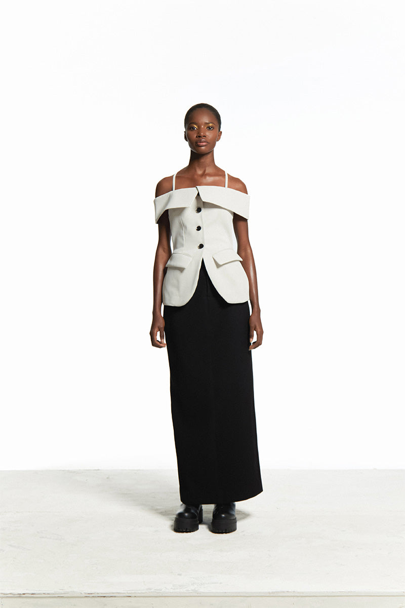 TAILORED FOG TOP WITH SABRINA SLEEVE - CULT MIA