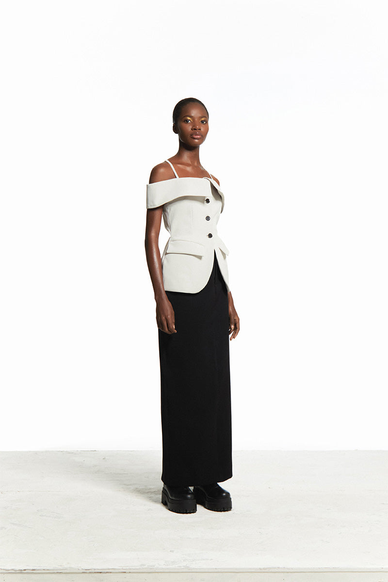 TAILORED FOG TOP WITH SABRINA SLEEVE - CULT MIA