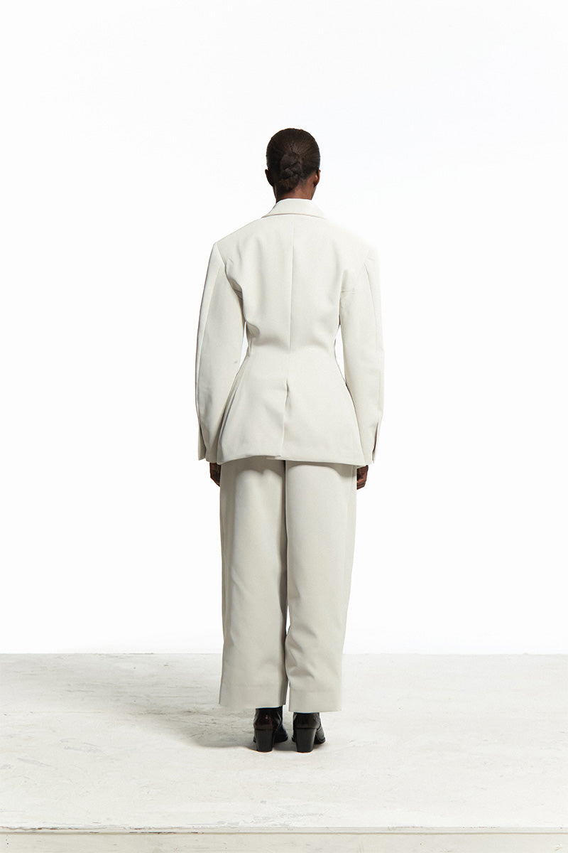 PLEATED FOG PANTS WITH EXPOSED ZIPPER - CULT MIA