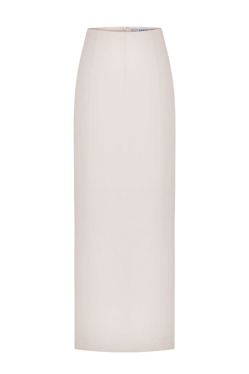 VEZHA WHITE STRAIGHT MAXI SKIRT - CULT MIA
