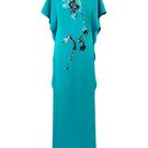 Blue Himalayan Poppy dress by Tiny Ink, a stylish maxi dress with floral print, perfect for casual or summer wear.